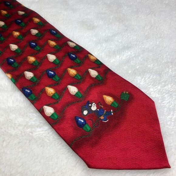 NORDSTROMS J.Z. RICHARDS HANDCRAFTED UNIQUE CHRISTMAS HOLIDAY RED MENS ALL SILK - Picture 2 of 6